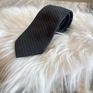 Perry Ellis Black Tie with White Micro Dots